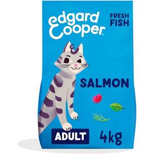 Edgard & Cooper Crocchette Gatti, (Salmone Fresco, 4kg), croccantini gatto sterilizzati o attivo, carne fresca e ingredienti naturali, senza cereali, senza zuccheri aggiunti, L'imballaggio può variare