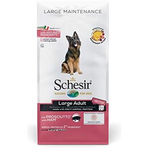 Schesir, Cibo Secco per Cani Adulti di Taglia Grande al Gusto Prosciutto, Linea Mantenimento in Crocchette - Formato Sacco da 12Kg