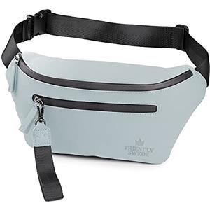 The Friendly Swede Marsupio Portasoldi Unisex, Fanny Pack - VRETA - Marsupio Running - Tracolla Regolabile, Tasche con Cerniera (Grigio Chiaro)