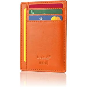 Bronzi® Portafoglio Uomo Slim Piccolo | Portacarte Uomo Donna Portatessere Porta Carte Di Credito | Portafogli Mini Protezione RFID con Portamonete | Box Regalo - Brand Italiano