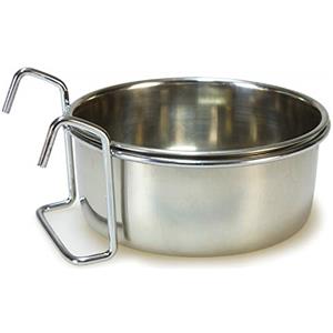 Arquivet Mangiatoia o abbeveratoio in Acciaio Inox Pappagallo per Uccelli con Gancio 560 ml - Mangiatoia per Uccelli - Contenitore per Alimenti per Uccelli