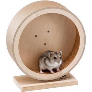 Ferplast Ruota Criceto Accessorio Gabbia per Criceti Ruota Silenziosa con Antiscivolo Accessori Criceto, Topolino, 11,2 x h 23,6 cm, ARCADE WHEEL diametro 21 cm, Ruota Gioco Legno per Criceti Topolini