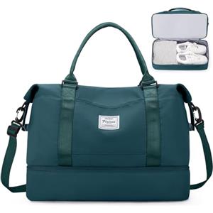 SEAFEW Borsone da Viaggio,Bagaglio a Mano 45x36x20 Easyjet Borsa da Viaggio con Scomparto per le Scarpe, Borsa da Cabina Easyjet Borsa Sportiva Borsone da Palestra da Weekend,B4-Blu Pavone