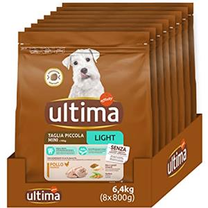Ultima Taglia Piccola Light In Fat Pollo - Crocchette per cani - Confezione da 8 x 800g - Totale 6,4kg