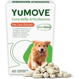 YuMOVE Integratore Articolazioni Cane Giovani Fino a 5 Anni - 60 Compresse - In Attesa di Brevetto Cozza Verde ActivEase - Joint Care Cani Articolazioni con Glucosamina, Condroitina Cani In Crescita