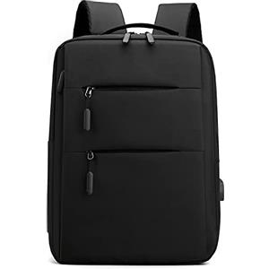 Kommodum - Zaino Porta PC Uomo Donna Borsa Laptop per PC Portatile Zaino Porta Computer Custodia Notebook con ricarica USB Colore Nero