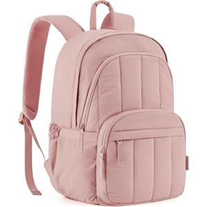bagsmart BAGSMAT Zaino da viaggio per laptop da donna zaino imbottito per computer portatile zaino da lavoro donna carino zaino impermeabile casual per computer, Rosa, 44 x 30 x 20 cm