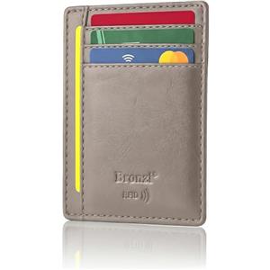 Bronzi® Portafoglio Uomo Slim Piccolo | Portacarte Uomo Donna Portatessere Porta Carte Di Credito | Portafogli Mini Protezione RFID con Portamonete | Box Regalo - Brand Italiano