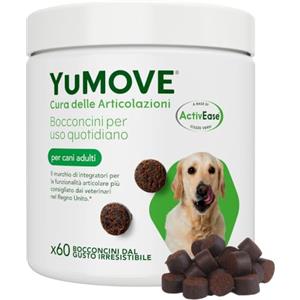 YuMOVE Joint Care Cani Articolazioni 5 a 8 Anni - 60 Bocconcini - Tripla Azione Complesso ActivEase da 150mg Cozza Verde Ogni Bocconcino - Integratore Articolazioni Cane - Condroprotettori Cane