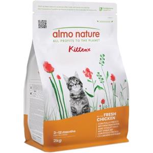 Almo Nature Kitten - Crocchette per Gattini Cuccioli con Pollo Fresco - Per una Crescita Equilibrata dai 2 ai 12 mesi, Adatto in Gravidanza e Allattamento - Sacco da 2kg