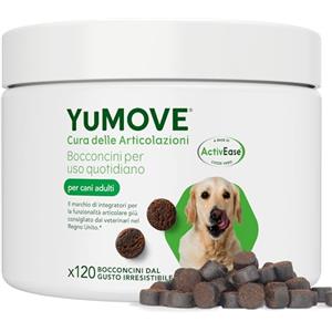 YuMOVE Joint Care Cani Articolazioni 5 a 8 Anni - 120 Bocconcini - Tripla Azione Complesso ActivEase da 150mg Cozza Verde Ogni Bocconcino - Integratore Articolazioni Cane - Condroprotettori Cane