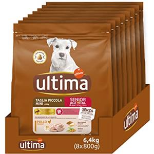 Ultima Taglia Piccola Senior Pollo - Crocchette per cani - Confezione da 8 x 800g - Totale 6,4kg