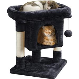 Yaheetech Tiragraffi Albero per Gatti con Posatoio Grande Graffiatoio per Gatti 40,5 x 40,5 x 59 cm Nero