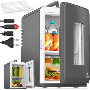 KESSER Mini frigorifero 2 in 1, 15 litri, funzione di raffreddamento e riscaldamento, portatile AC DC 220 - 240 V/12 V, presa e accendisigari, mini scatola termica per auto, ufficio, camera, campeggio