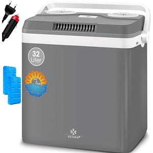 KESSER® Frigorifero 32 Litri | Raffreddamento e Riscaldamento | Frigorifero termoelettrico 12 Volt e 230 Volt | Minifrigo | per Auto e Campeggio |incl. Pacchetti di raffreddamento | EEK A++
