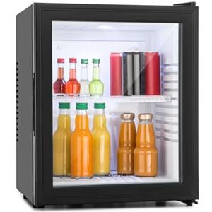 KLARSTEIN Brooklyn Mini Frigo da Camera, Frigo Portatile da Ufficio, Mini Frigo Bar con LED, Ripiani Rimovibili, Ideale per Campeggio e Skin Care, 12-18°C, 30L