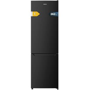 Cecotec Frigorifero Combinato Bolero CoolMarket Combi 262 Black E. 262L, Cíclico, Classe E, Illuminazione LED, Controllo Elettronico, Ripiani in Vetro, 54x55x176 cm, ampio spazio e alta efficienza