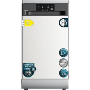 Cecotec Lavastoviglie Libera Installazione 45 cm Bolero Aguazero 4350 Inox. 9 Coperti, 4 Programmi, Classe D, Inverter Plus Duo, Pannello Touch, AutoClean, Delay Start, Cestello Posate, Inox