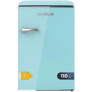 Cecotec Mini Frigorifero Retro 110 L CoolMarket TT Origin 110 Blue E, Classe E, ICEBOX, LED interno, Maniglia cromata, Vassoi in vetro, Apribottiglie, Blu
