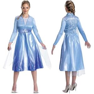 DISGUISE 158419B-EU Elsa Basic Plus Costume da Frozen, da donna, multicolore, taglia M