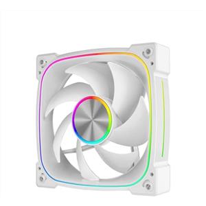 Noua Lips | Ventola per Case PWM da 120 mm | Illuminazione ARGB | Design Aluminium Axial | Velocità 1800 RPM | Ventola per PC Computer Silenziosa | Piena Compatibilità, Bianco