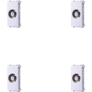 A2ZWORLD 4 Pezzi Presa TV SAT Satellitare, Compatibile Con Vimar Arke, Colore Bianco