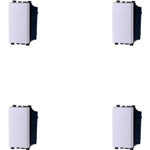 A2ZWORLD 4 Pezzi Deviatore, Compatibile Con Vimar Arke, Colore Bianco