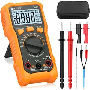 Neoteck Multimetro Digitale 2000 Conteggi AC DC Corrente Tensione Resistenza Capacitanza NCV Frequenza Temperatura Digital Multimeter Con Display LCD Tester Multimetro con Clip a Coccodrillo