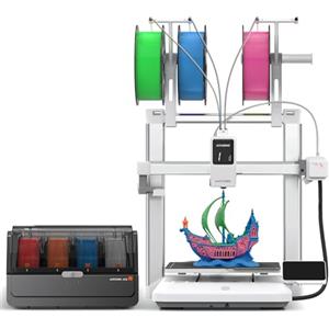 Anycubic Kobra X Combo Stampante 3D per Principianti, Essiccazione Durante la Stampa, Stampa con Filamenti Morbidi e Rigidi, Velocità di Stampa di 600 mm/s, Dimensioni di Stampa 260 x 260 x 260 mm