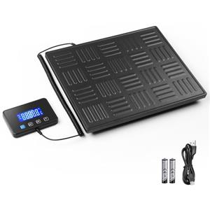 Drcowu Bilancia Pesa Pacchi 300kg Digitale, Bilancia Postale con Funzione Hold/Tare, Schermo LCD Separato, Piattaforma Grande, Alimentazione a Batteria e USB, Ideale per Piccole Imprese e Pacchi