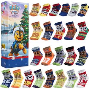 Get Trend Paw Patrol Chase Calendario Avvento Calzini 2025 Bambino, Calze Calde 27-31, 24 Giorni Calendario Dell'avvento con Regali per Bambini (Multi Chase)
