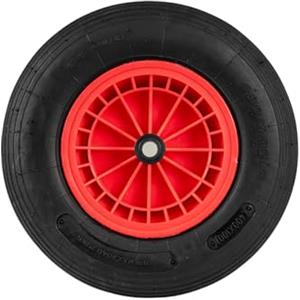SOARS Ruota Pneumatica per Carrello Carriola, Dimensioni 4.80/4.00-8, 250KG Max, Diametro 40 CM, Asse Ø20 MM, Larghezza 10 CM, Cuscinetto a Rullini Robusto - Nero+Rosso (1)