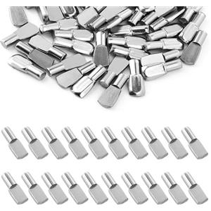 CZ Store - Perni di Supporto per Mensole e Scaffali -✮GARANZIA A VITA✮- Tasselli Metallici 5mm Reggi Mensola - Pioli per Mensola, Scaffalatura, Libreria, Mobili - Confezione da 20 con Valigetta
