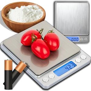 Retoo Bilancia digitale tascabile, 200 g/0.01 g, con funzione tara e display LCD, bilancia fine, bilancia dorata, bilancia digitale, monete, bilancia per pastiglie, gioielli, colore: argento