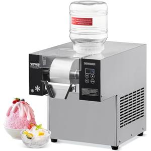 VEVOR Macchina per Ghiaccio a Fiocchi di Neve Commerciale, 80 kg/24 Ore, Macchina per Ghiaccio Tritato in Acciaio Inox, Sistema di Raffreddamento ad Aria per Dissipazione Calore, per Panetteria, Bar
