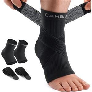 CAMBIVO Cavigliera Sportiva per Distorsione, Supporto per Caviglia con Cinturino Regolabile, Cavigliera Ortopedica, Fascite Plantare, Tutore Caviglia per Distorsione, Tendinite di Achille e Artrite
