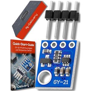 AZDelivery GY-21 HTU21 Sensore di Misurazione Umidità e Temperatura compatibile con Arduino incluso un E-Book!