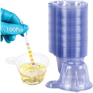 Wandefol Urine Tazza, Tazze di Urina in Plastica da 100 Pezzi Tazze di Urina Monouso per Test di Ovulazione/Test di Gravidanza/Laboratorio 50ML