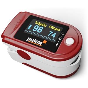 Pulox Pulsossimetro Pulox PO-200 Solo in rosso - Misurazione della saturazione di ossigeno (SpO₂), della frequenza cardiaca (polso) e dell'indice di perfusione (PI)