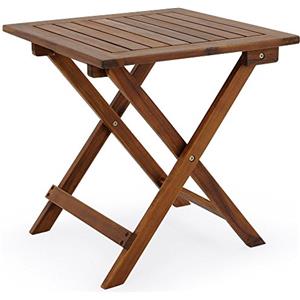 Casaria® Tavolino Pieghevole 46x46x46cm in Legno Acacia Tavolo da Esterno Richiudibile Tavoli da Campeggio Tavolino da Balcone Giardino Salvaspazio