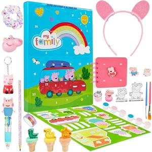 Get Trend Peppa Pig Calendario Avvento 2025, Regalo Ragazza 24 Giorno, Calendario Dell'avvento Natale Scatola con Set Cancelleria e Sorprese (Multi Peppa Pig)