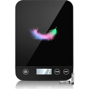 Drcowu Bilancia Cucina Digitale 10kg, Bilancia Alimentare Elettronica da Cucina con Precisione 1g, LCD Retroilluminato, Pesa Alimenti per Cucinare, Preparazione Pasti, Keto e Dolci, Nero