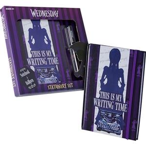 Wednesday Set Cancelleria con Agenda A5 e Penna - Kit Taccuino A5 e Penna Regalo - Mercoledì Addams Gadget Serie TV Per Ragazze
