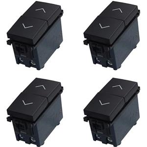 ZOREI 4 Pezzi Pulsante Doppio Saliscendi, Compatibile Con Vimar Arke, Colore Nero