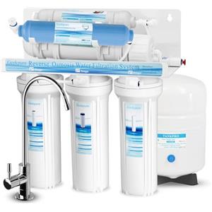 Geekpure Sistema di filtraggio dell'acqua potabile ad osmosi inversa a 6 stadi con filtro DI TDS fino a 0-75 GPD