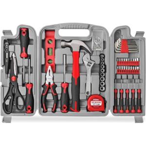 Hi-Spec Cassetta Attrezzi Completa Rosso, Valigetta Attrezzi 54 Pezzi con Utensili Manuali per Riparazioni Fai da Te in Casa e Ufficio, Kit per Principianti