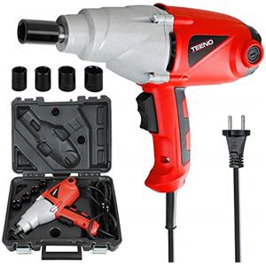 TEENO Avvitatore a Massa Battente con filo per auto 450Nm, 1010 W，1/2" Avvitatori a Pistola Pneumatica/Avvitatore ad aria compressa a bassa vibrazione per serrare e svitare le viti con 4 Bussole