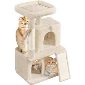 Yaheetech Tiragraffi Albero per Gatti con Trespolo Grande 106 cm Gioco Giocattolo per Gatti Grigio Chiaro
