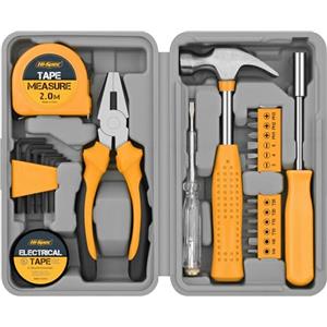 Hi-Spec Kit di utensili - mini cassetta attrezzi completa, cassetta per gli attrezzi per casa e ufficio, 24 pezzi, giallo