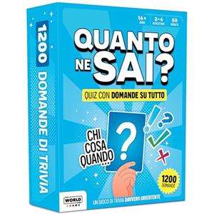 The World Game Quanto ne sai? - Versione Italiana - Giochi da Tavolo Adulti con 1200 Domande - Divertente Gioco di Trivia - Giochi di Società con Carte di Trivia - Giochi da Viaggio per Famiglia e Adolescenti